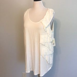 NWT Sejour cream ruffle tank top 2X! Nordstrom
